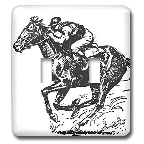 3dRose lsp_26013_2 Jocky and Horse Racing Toggle Switch, Multicolor