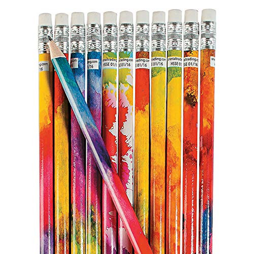 Fun Express Rainbow Watercolor Pencils - 24 Pieces - Educational and Learning Activities for Kids