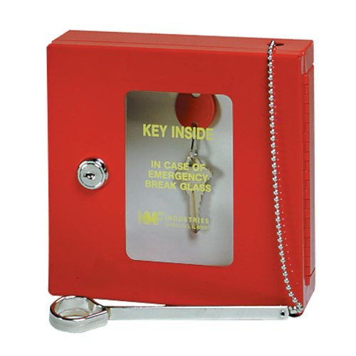 STEELMASTER Emergency Key Box, Keyed Alike, 6.75 x 6.88 x 2 Inches, Red (201900307)