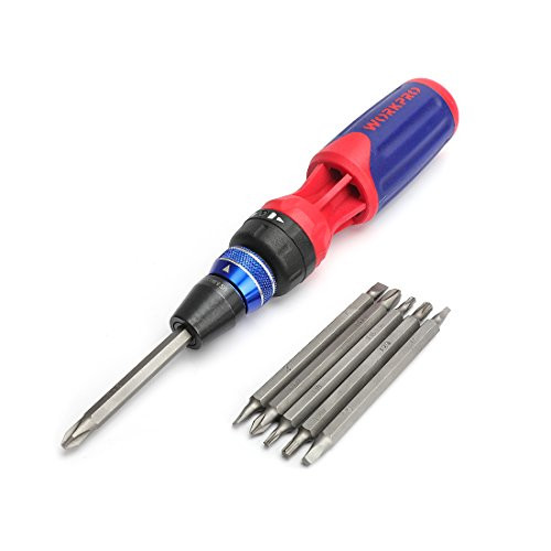 WORKPRO Ratcheting Multi-Bit Screwdriver 12-in-1 with Quick-load Mechanism Bits Hold in Handle