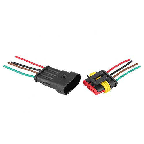 Car 4 Pin Way Sealed Auto Waterproof Electrical Connector Plug Socket Kit With Line Set 5pcs