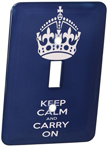 3dRose lsp_123114_1 Keep Calm and Carry On Navy Single Toggle Switch
