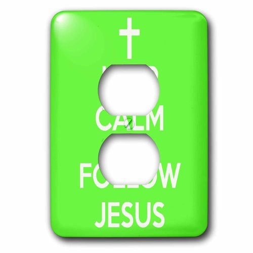 3dRose lsp_173388_6 Keep Calm And Follow Jesus, Lime Green Outlet Cover