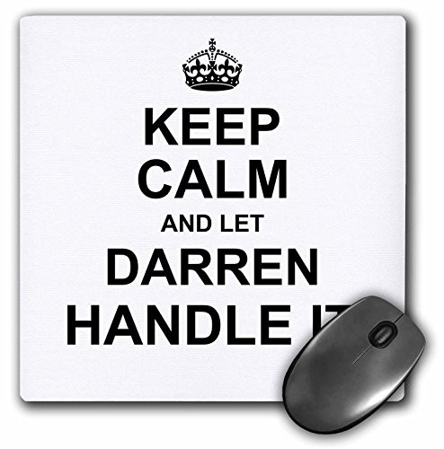 3dRose Mouse Pad Keep Calm and Let Darren Handle It - Funny Personal Name - 8 by 8-Inches (mp_233231_1)