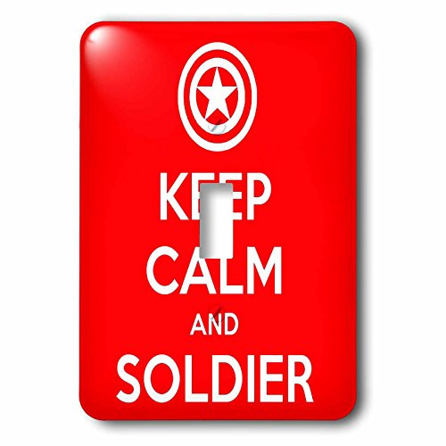 3dRose lsp_194306_1 Keep calm and soldier on Red Single Toggle Switch, Multicolor