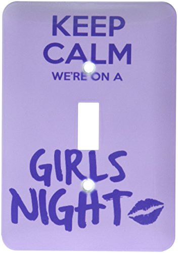 3dRose lsp_194353_1"Keep calm were on a girls night Purple Single Toggle Switch, Multicolor