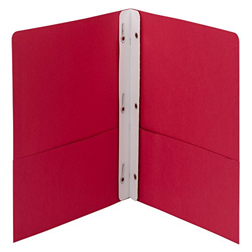 Smead Two-Pocket Heavyweight Folder, Tang Strip Style Fastener, Letter Size, Red, 25 per Box (88059)