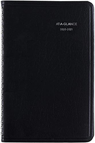 2020-2021 Academic Planner, AT-A-GLANCE Weekly Planner, 5" x 8", Small, DayMinder, Black (AY4100)