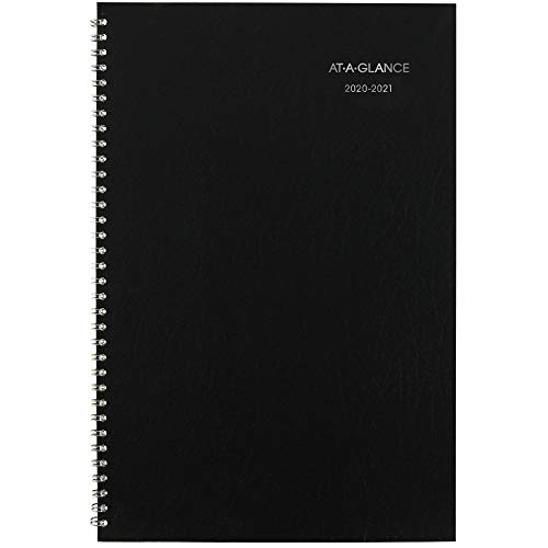 Academic Planner 2020-2021, AT-A-GLANCE Monthly Planner, 8" x 12", Large, DayMinder, Black (AY200)