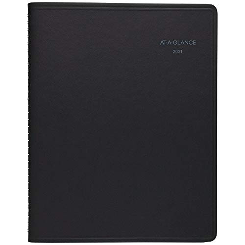 2021 Monthly Appointment Book & Planner by AT-A-GLANCE, 8-1/4" x 11", Large, QuickNotes, Black (76060521)