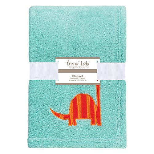 Trend Lab Dinosaur Roar Plush Baby Blanket Green, Orange
