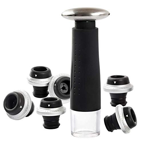Secura Vacuum Wine Saver Preserver Pump with 6 Wine Bottle Stoppers Preserve Wine Bottles for Longer