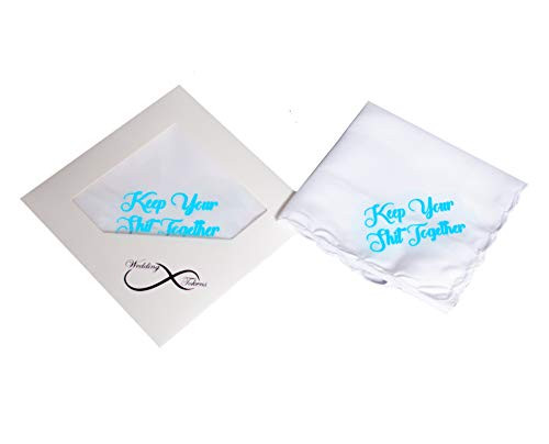Keep Your Shit Together Wedding Handkerchief in Blue- Something Blue Bridal Keepsake