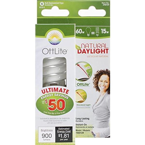 OttLite 15ED12R 15w Edison HD CFL Swirl Bulb