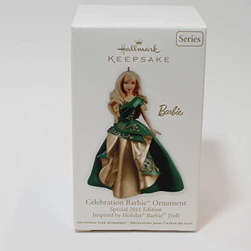 2011 Hallmark #12 in Series CELEBRATION BARBIE Ornament Special 2011 Edition Inspired by Holiday Barbie Doll 2011 Hallmark #12 in Series CELEBRATION BARBIE Ornament Special 2011 Edition Inspired by Holiday Barbie Doll