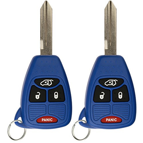 KeylessOption Keyless Entry Remote Control Uncut Car Key Fob Replacement for OHT692427AA KOBDT04A Blue (Pack of 2)