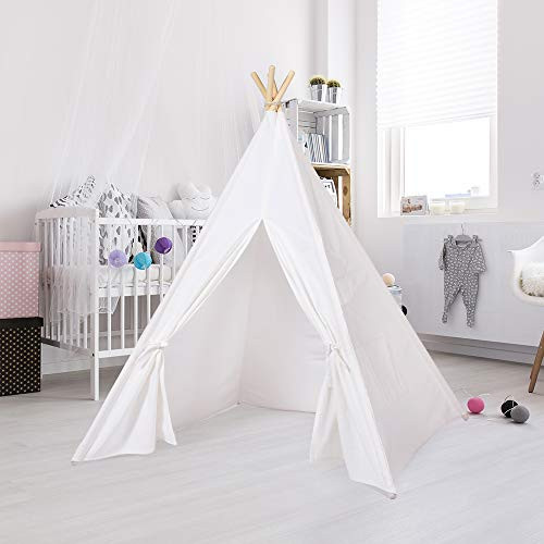 JUNHE Kids Foldable Teepee Play Tent with Carry Case for Indoor Outdoor Kids Playhouse Portable Kids Tent