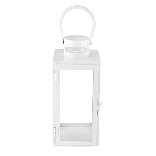 TZINSUN Metal&Glass Hanging Decorative Candle Lantern Tealight Candle Holder Ideal Gift for Festivities,Parties,Weddings,SPA Setting?White?