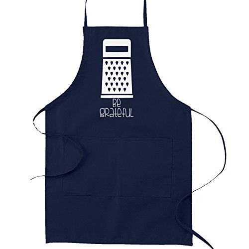 Decal Serpent Be Grateful Cheese Grater Pun Funny Parody Cooking Baking Kitchen Apron - Navy Blue