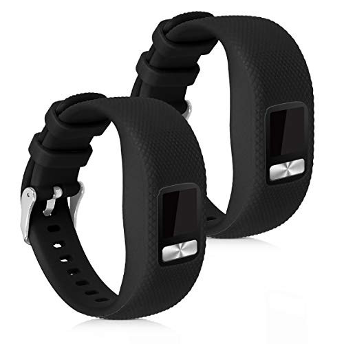 kwmobile Silicone Watch Strap Compatible with Garmin Vivofit 4-2X Fitness Tracker Replacement Band Wristband Set with Clasp