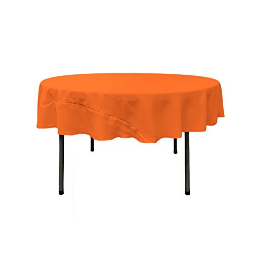 LA Linen Tablcloth Polyester Poplin Tablecloth 72-Inch Round, Orange