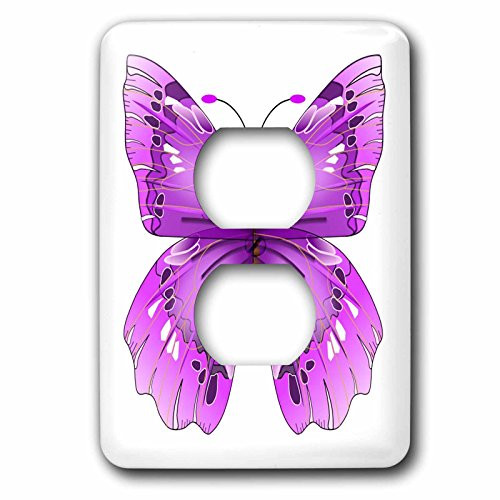 3dRose  lsp_62044_6 Large Purple Butterfly 2 Plug Outlet Cover