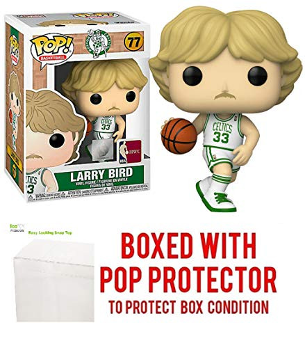 Larry Bird Boston Celtics White Jersey #77 Pop Sports NBA Legends Action Figure (Bundled with Ecotek Pop Protector to Protect Display Box)