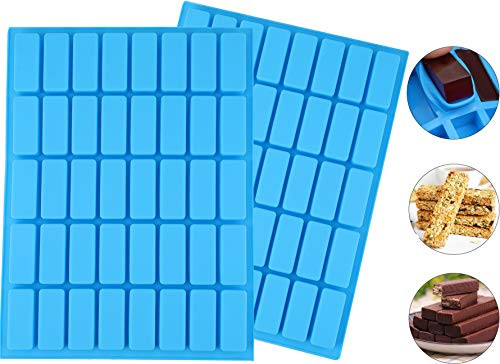 Lawei 2 pack 40 Cavity Rectangle Silicone Candy Molds - Caramel Candy Molds Ice Cube Tray Molds for Chocolate Truffles, Ganache, Jelly, Candy