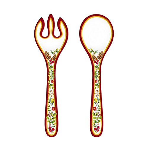 Le Cadeaux Holiday Melamine Salad Servers, Noelle Le Cadeaux Holiday Melamine Salad Servers, Noelle