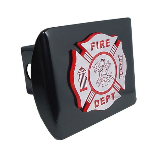 Firefighter (Red and Chrome emblem) on Black Metal Hitch Cover Firefighter (Red and Chrome emblem) on Black Metal Hitch Cover