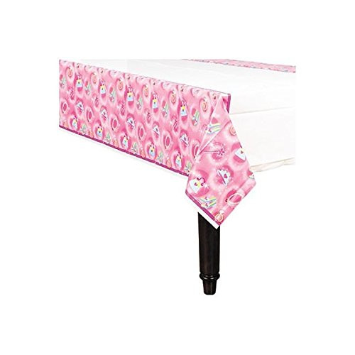 amscan Sparkling Princess Birthday Party Plastic Table Cover Tableware Decoration (1 Piece), 54" x 96", Pink