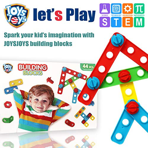 JOYS JOYS STEM Learning Toys 44 Piece Educational Construction Engineering Building Blocks Set for Ages 3+ Boys & Girls, Creative Games & Fun Building Toys JOYS JOYS STEM Learning Toys 44 Piece Educational Construction Engineering Building Blocks Set for Ages 3+ Boys & Girls, Creative Games & Fun Building Toys