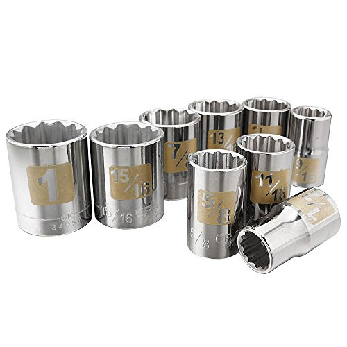 Craftsman 9 Pc. Standard 12 Pt. 1/2 In. Dr. Easy-to-read Socket Accessory Set