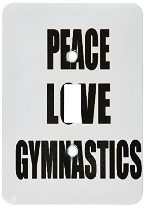 3dRose lsp_184884_1 Peace Love and Gymnastics Things That Make Me Happy Gymnast Gift Light Switch Cover
