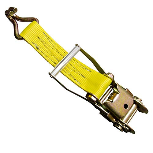 Liftex 95103-18x30 Ratchet Tie-Down Completed with Wire Hook, 2" x 30', Yellow