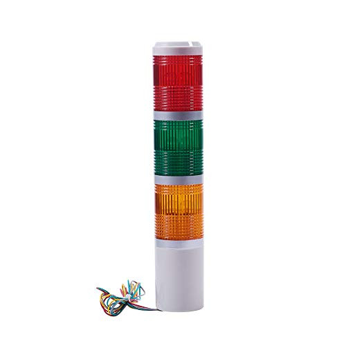 Othmro DC 24V 3W Industrial Red Green Yellow Signal Tower Lamp Warning Stack Light TB50-3T-E 1pcs