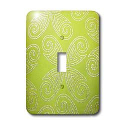 3dRose lsp_43752_1 Lime Green With Silver Metallic Single Toggle Switch