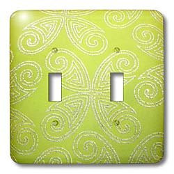 3dRose lsp_43752_2 Lime Green with Silver Metallic Double Toggle Switch