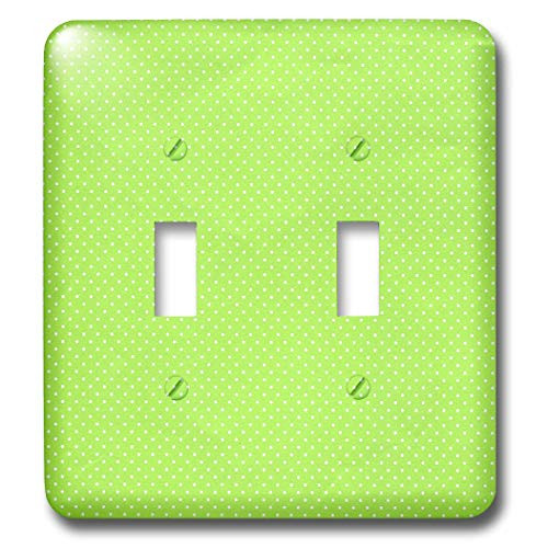 3dRose lsp_34919_2 Lime Green with White Dots Double Toggle Switch