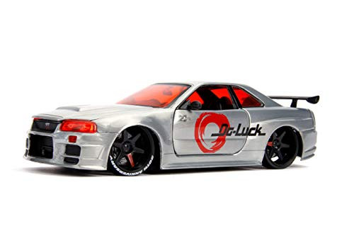2002 Nissan Skyline GT-R (BNR34) Raw Metal JDM Tuners Jada 20th Anniversary 1/24 Diecast Model Car by Jada 31085