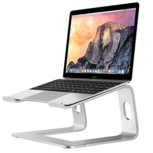 Laptop Stand, Adjustable Aluminum Computer Stand Multi-Angle Laptop Holder for Desk Metal Holder Compatible with Mac MacBook Pro/Air, Lenovo, HP, Dell, Samsung, More 10-15.6 Inch Notebook, Silver
