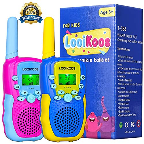 LOOIKOOS Walkie Talkies for Kids,Kids Toys 22 Channels 2 Way Radio Best Gift for Age 3-12 Boys and Girls