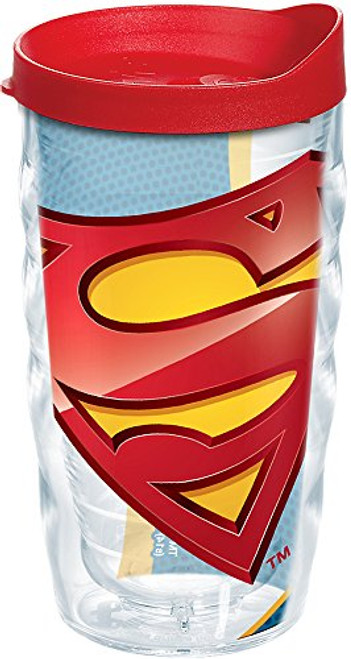 Tervis 1147258 Superman - Logo Tumbler with Wrap and Red Lid 10oz Wavy, Clear Tervis 1147258 Superman - Logo Tumbler with Wrap and Red Lid 10oz Wavy, Clear