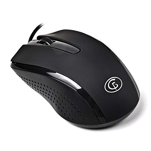 Wired Mouse, USB Computer Mouse Wired for Office and Home, 1000 DPI Optical Mouse, Ergonomic Shape Compatible with Laptop, Desktop M011 Black