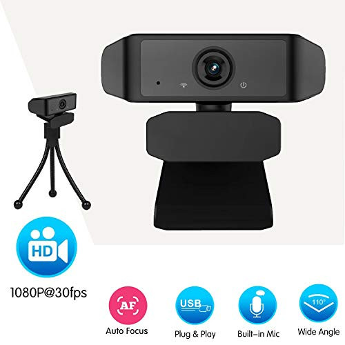 Full HD 1080P Webcam - Microphone Laptop USB PC Webcam, HD Full Gaming Computer Camera, Recording Pro Video Web Camera for Calling, Conferencing, 110-Degree Live Streaming Widescreen Webcam