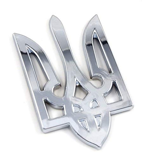 Trident Tryzub 3.5" Ukrainian Ukraine Car Chrome Emblem Decal Sticker X-Large