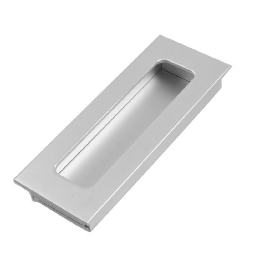 Uxcell Aluminum Rectangular Cabinet Flush Pull Handle, 4.4-Inch, Silver Tone