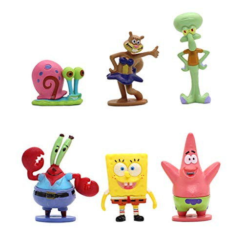 SpongeBob SquarePants Cake Topper Set Miniature Garden Ornament Figures 6pcs