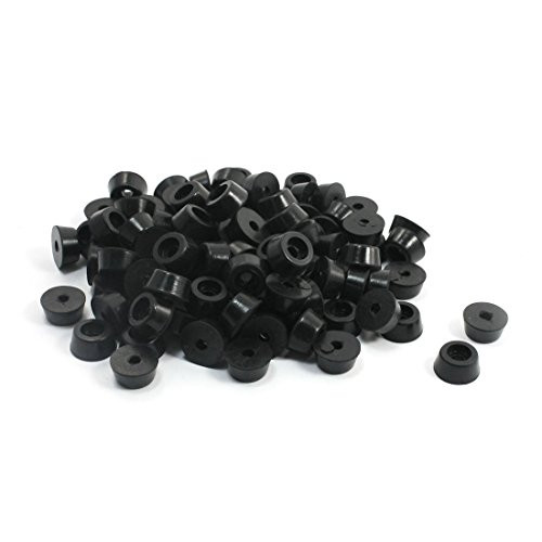 uxcell Conical Recessed Rubber Washer Feet Protector 15mm x 7mm 100Pcs Black