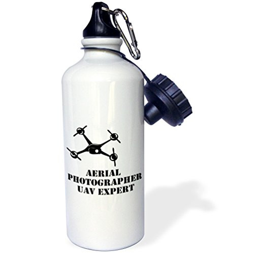 3dRose White and Black Drone with Aerial Photographer UAV Expert-Sports Water Bottle, 21oz (wb_179930_1), 21 oz, Multicolored 3dRose White and Black Drone with Aerial Photographer UAV Expert-Sports Water Bottle, 21oz (wb_179930_1), 21 oz, Multicolored